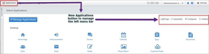 new applications button