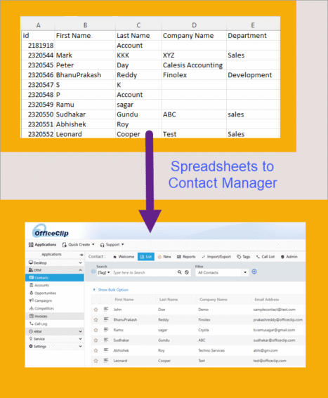 spreadsheets to crm software